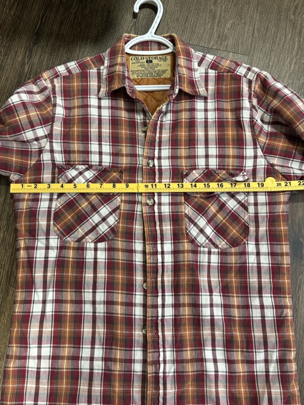 Vintage Cold Storage Plaid Jacket Shacket Sz L Quilted Lining Chore Barn Grunge - Picture 9 of 13